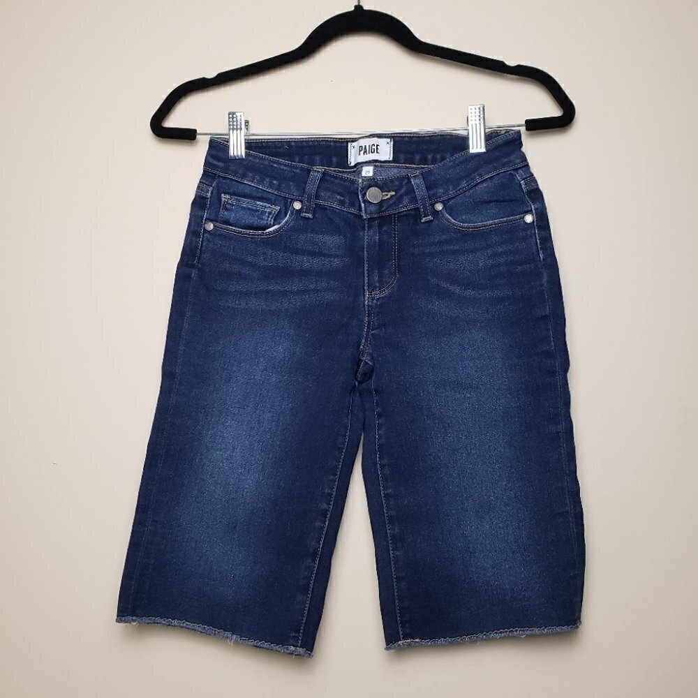 PAIGE Dark Wash Bermudas